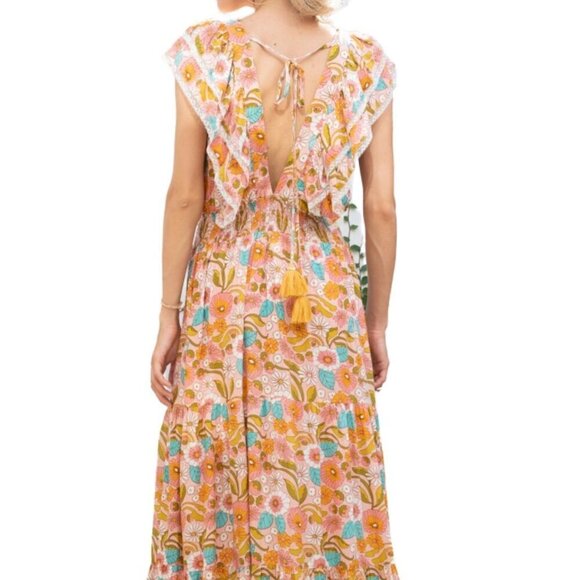 Barok Paris Kitsch & Pop Floral Maxi Dress Flowy Size L NWT - Picture 2 of 10